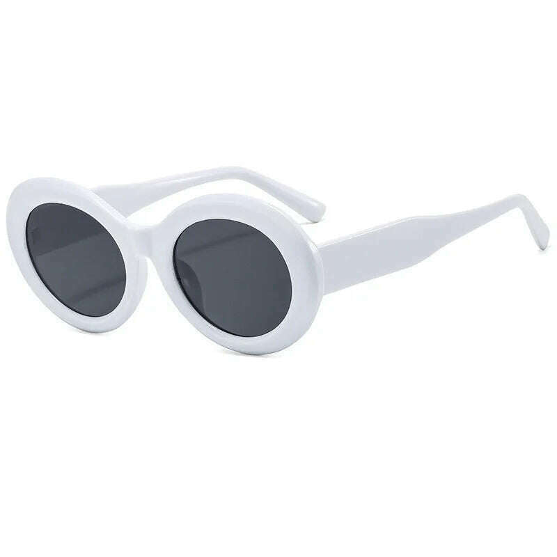 KIMLUD, Retro Zebra Stripe Print Oval Women Sunglasses Classic Round Sun Glasses Men 2022 New Vintage Luxury Fashion Decorative Eyewear, C4 / look picture, KIMLUD Women's Clothes
