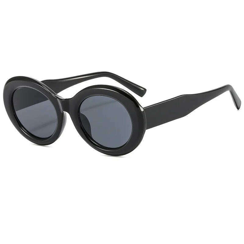 KIMLUD, Retro Zebra Stripe Print Oval Women Sunglasses Classic Round Sun Glasses Men 2022 New Vintage Luxury Fashion Decorative Eyewear, C3 / look picture, KIMLUD Women's Clothes
