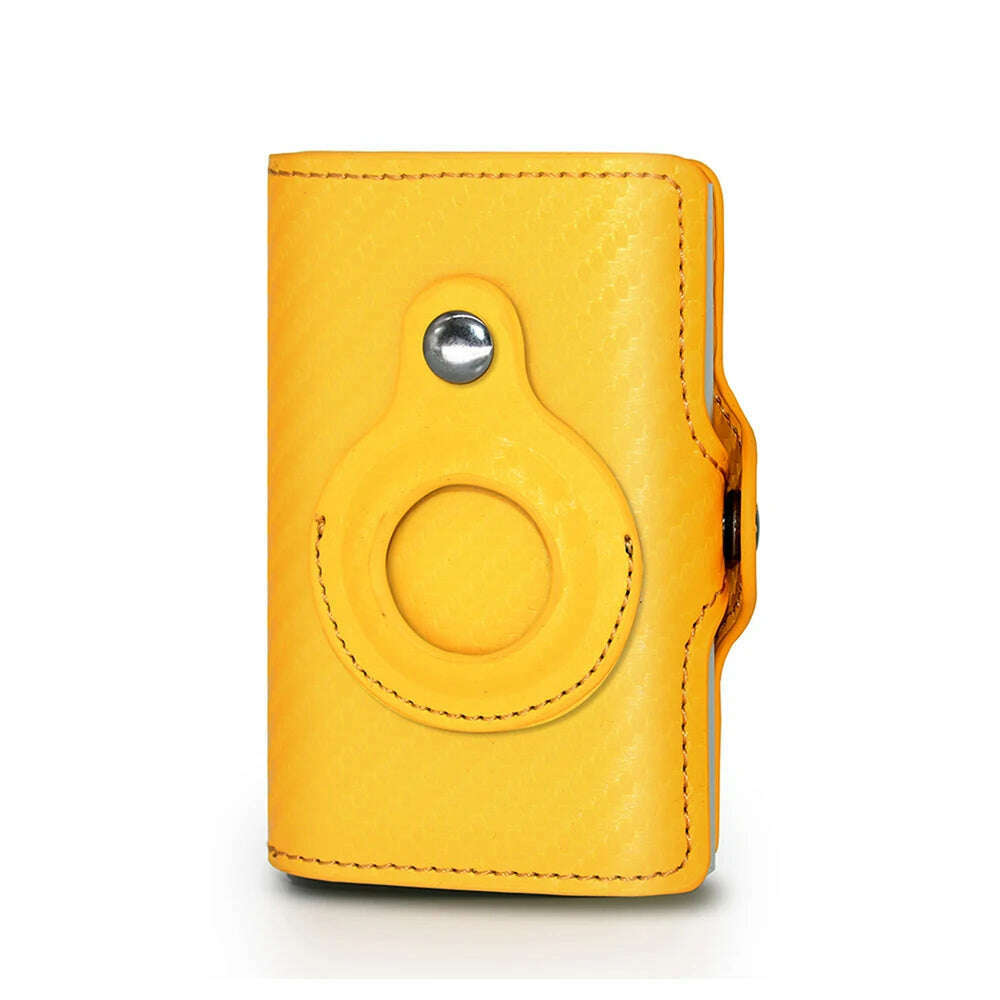 Rfid Airtag Wallet Carbon Fiber Leather Card Holder Men Women Wallets Small Purse Air Tags Case Bag For Apple AirTags Tracker - KIMLUD