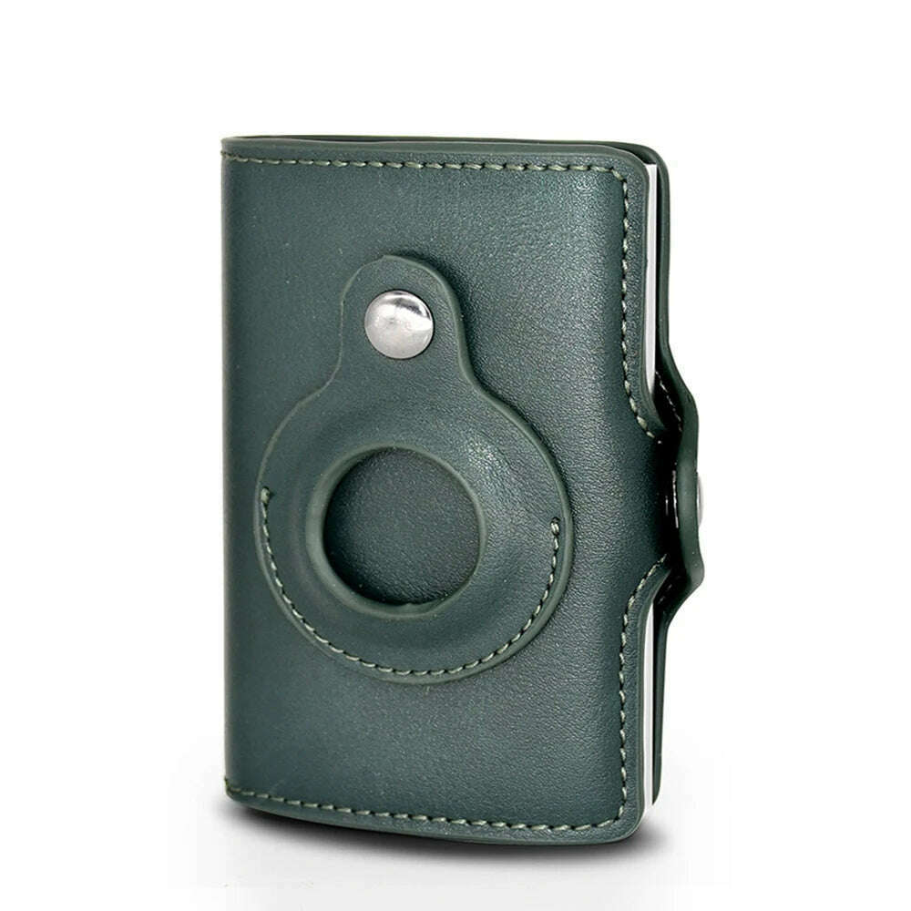 Rfid Airtag Wallet Carbon Fiber Leather Card Holder Men Women Wallets Small Purse Air Tags Case Bag For Apple AirTags Tracker - KIMLUD