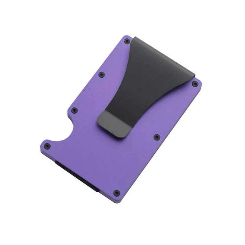 RFID Clip Metal Wallet Blocking Aluminum Minimalist Credit Card Holder Money Wallets 2024 All Color Slim Business Bank Id Case - KIMLUD