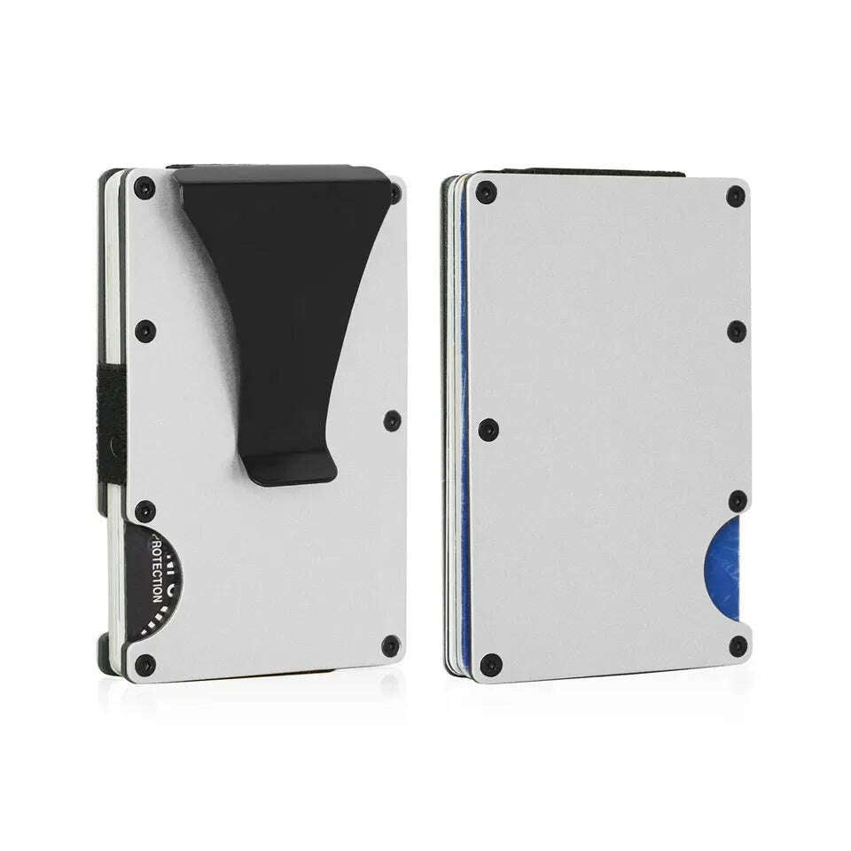 RFID Clip Metal Wallet Blocking Aluminum Minimalist Credit Card Holder Money Wallets 2024 All Color Slim Business Bank Id Case - KIMLUD