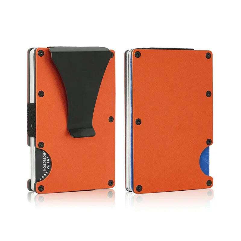 RFID Clip Metal Wallet Blocking Aluminum Minimalist Credit Card Holder Money Wallets 2024 All Color Slim Business Bank Id Case - KIMLUD
