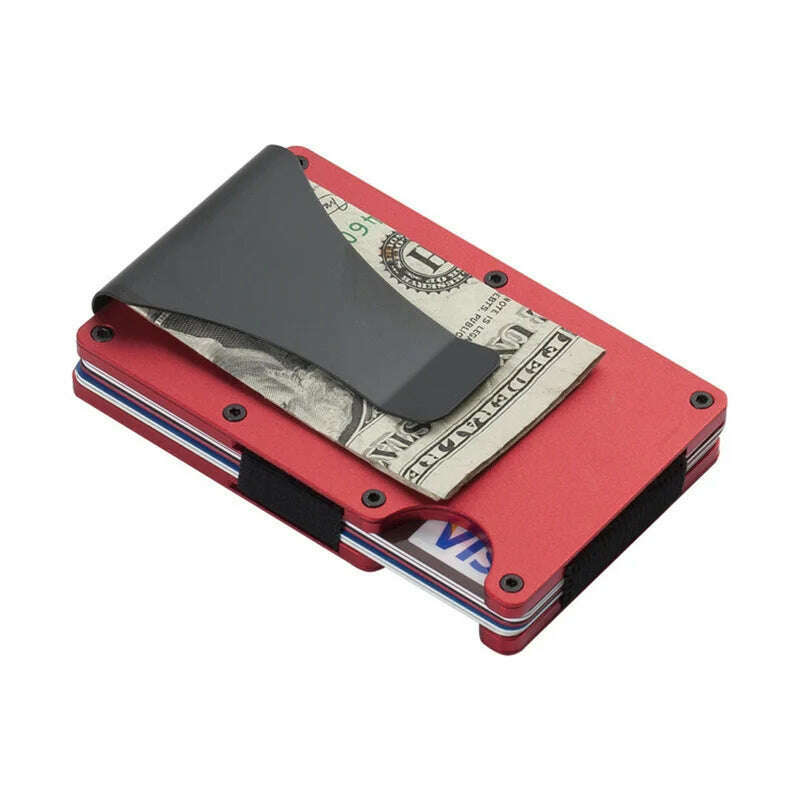 RFID Clip Metal Wallet Blocking Aluminum Minimalist Credit Card Holder Money Wallets 2024 All Color Slim Business Bank Id Case - KIMLUD
