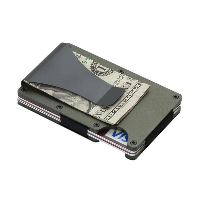 RFID Clip Metal Wallet Blocking Aluminum Minimalist Credit Card Holder Money Wallets 2024 All Color Slim Business Bank Id Case - KIMLUD