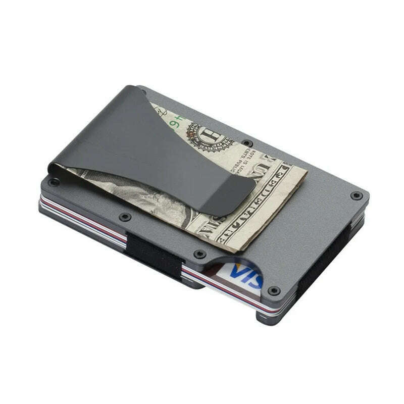 RFID Clip Metal Wallet Blocking Aluminum Minimalist Credit Card Holder Money Wallets 2024 All Color Slim Business Bank Id Case - KIMLUD