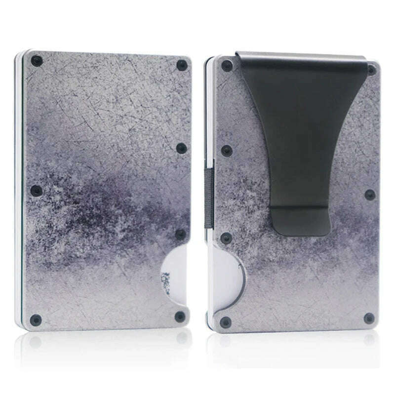 RFID Clip Metal Wallet Blocking Aluminum Minimalist Credit Card Holder Money Wallets 2024 All Color Slim Business Bank Id Case - KIMLUD