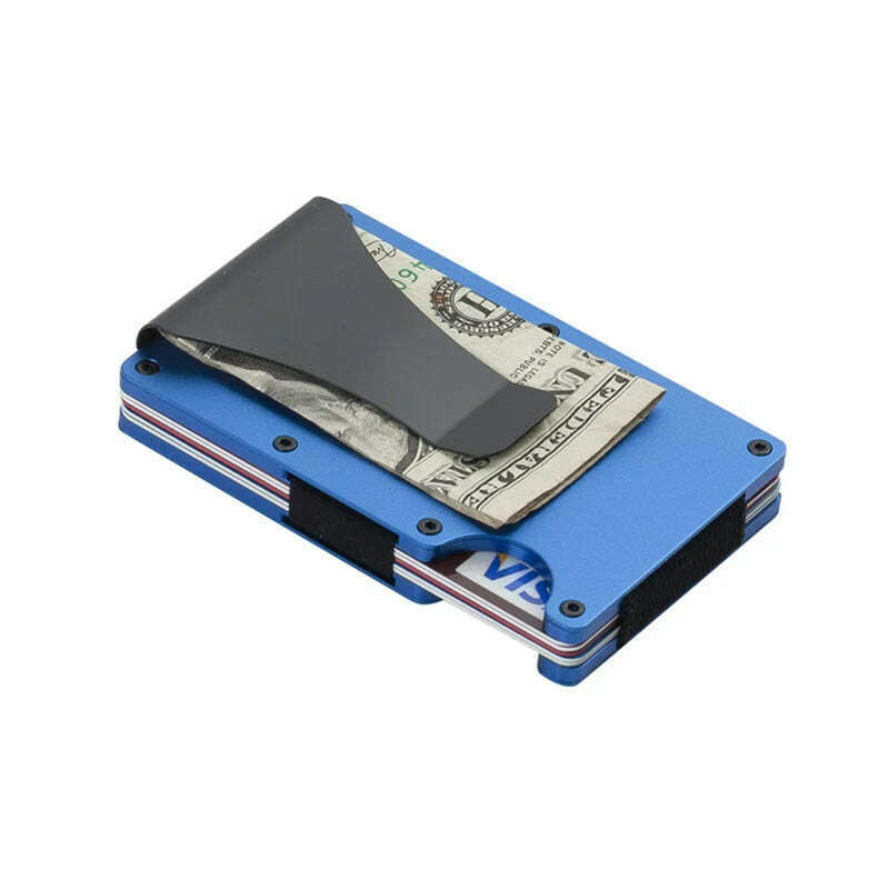 RFID Clip Metal Wallet Blocking Aluminum Minimalist Credit Card Holder Money Wallets 2024 All Color Slim Business Bank Id Case - KIMLUD