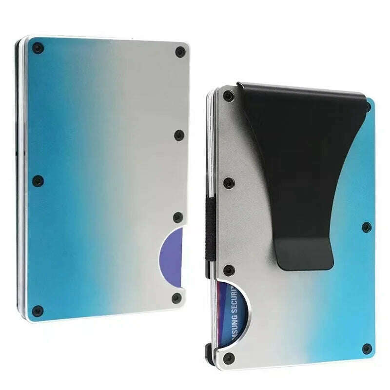 RFID Clip Metal Wallet Blocking Aluminum Minimalist Credit Card Holder Money Wallets 2024 All Color Slim Business Bank Id Case - KIMLUD