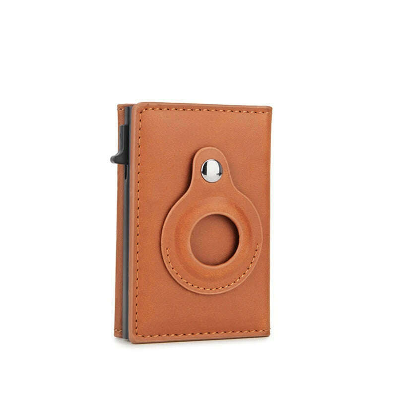 Rfid Credit Card Holder Magnet Wallet for Apple Airtag Men ID Cardholder Case for Air Tag Smart Leather Minimalistic Wallet Bag - KIMLUD
