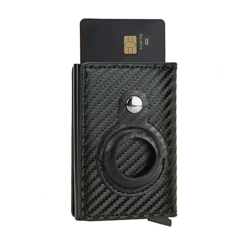 Rfid Credit Card Holder Wallet For AirTag Men Women Wallets Money Bags Leather Wallet For Apple Air Tag Purses Smart Wallet - KIMLUD
