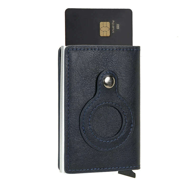 Rfid Credit Card Holder Wallet For AirTag Men Women Wallets Money Bags Leather Wallet For Apple Air Tag Purses Smart Wallet - KIMLUD