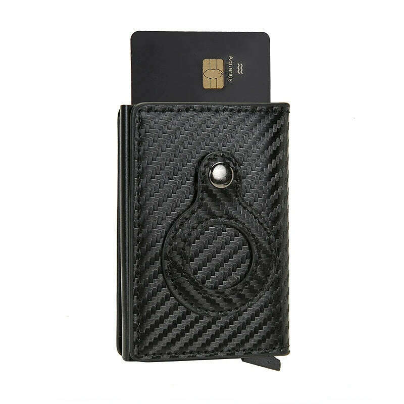 Rfid Credit Card Holder Wallet For AirTag Men Women Wallets Money Bags Leather Wallet For Apple Air Tag Purses Smart Wallet - KIMLUD