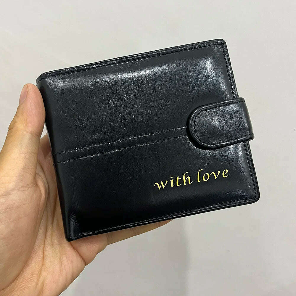 KIMLUD, Rfid Genuine Leather Wallet Men with Coin Pocket Dollar Personalised Wallet Real Leather Purse for Men, KIMLUD Womens Clothes