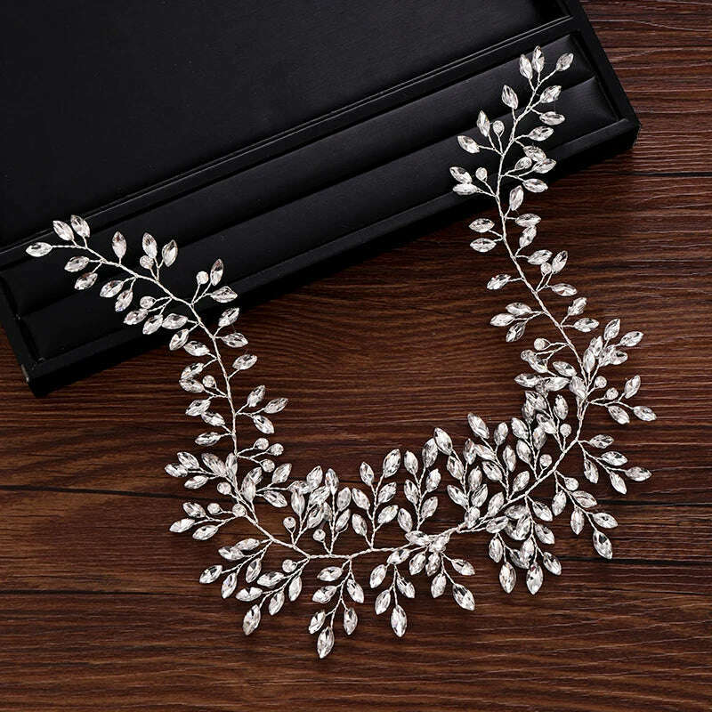 Rhinestones Wedding Accessories Decoration bride to be Headwear Shiny Vintage fascinator hat for women - KIMLUD