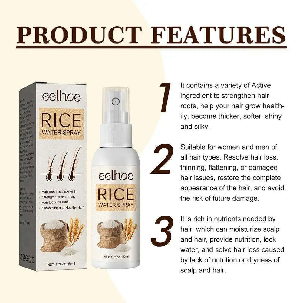 KIMLUD, Rice Dense Hair Spray Hair Fast Growth Serum Snti-Hair Loss Seborrheic Hair Loss Repair Deep Care Hair Texture Man Woman 50ML, KIMLUD Womens Clothes