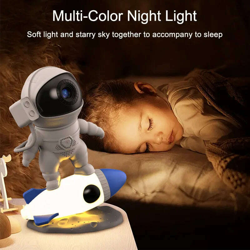 KIMLUD, Rocket Astronaut Galaxy Projector Night Light Lamp And 13 Film Pieces Sky Projector 360° Rotate Planetarium For Kids Bedroom, KIMLUD Womens Clothes