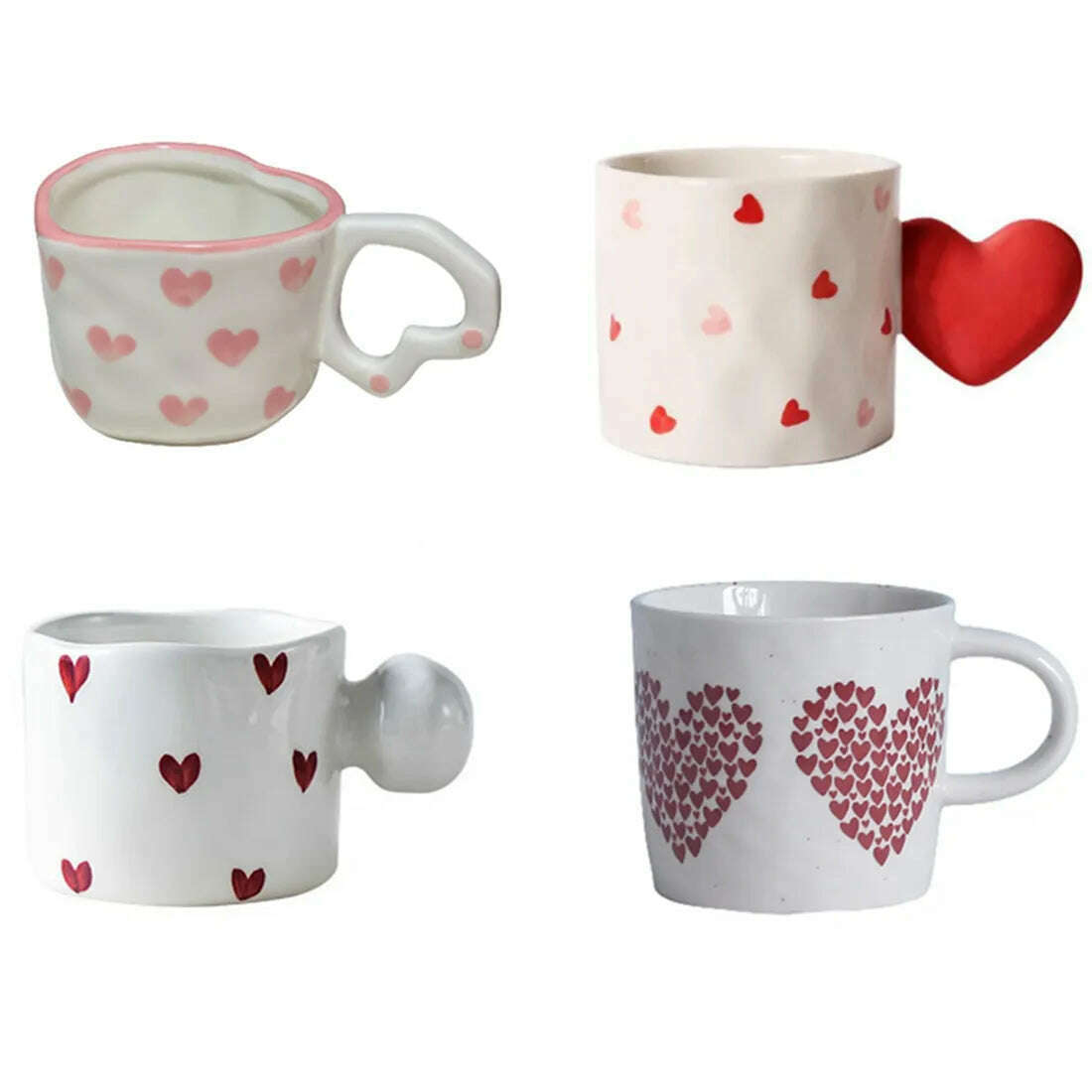 KIMLUD, Romantic Gifts Christmas Mug Korea Ins Mug Coffee Tea Cup Creative Heart Cup Ceramic Mug Milk Coffee Cups Gift Christmas Present, KIMLUD Women's Clothes