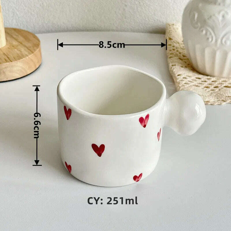 KIMLUD, Romantic Gifts Christmas Mug Korea Ins Mug Coffee Tea Cup Creative Heart Cup Ceramic Mug Milk Coffee Cups Gift Christmas Present, a mug 1 / CHINA / 251-361ml, KIMLUD Womens Clothes