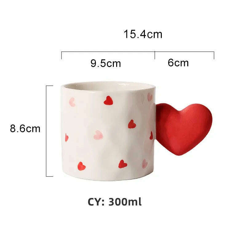 Romantic Gifts Christmas Mug Korea Ins Mug Coffee Tea Cup Creative Heart Cup Ceramic Mug Milk Coffee Cups Gift Christmas Present, a mug 6 / CHINA / 251-361ml, KIMLUD Women's Clothes