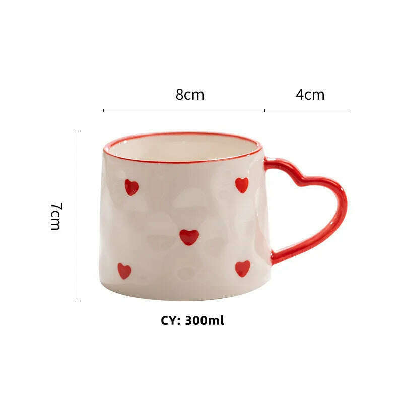 KIMLUD, Romantic Gifts Christmas Mug Korea Ins Mug Coffee Tea Cup Creative Heart Cup Ceramic Mug Milk Coffee Cups Gift Christmas Present, a mug 7 / CHINA / 251-361ml, KIMLUD Women's Clothes