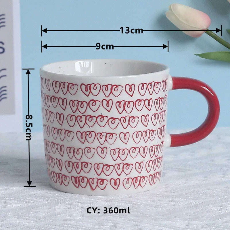 KIMLUD, Romantic Gifts Christmas Mug Korea Ins Mug Coffee Tea Cup Creative Heart Cup Ceramic Mug Milk Coffee Cups Gift Christmas Present, KIMLUD Womens Clothes