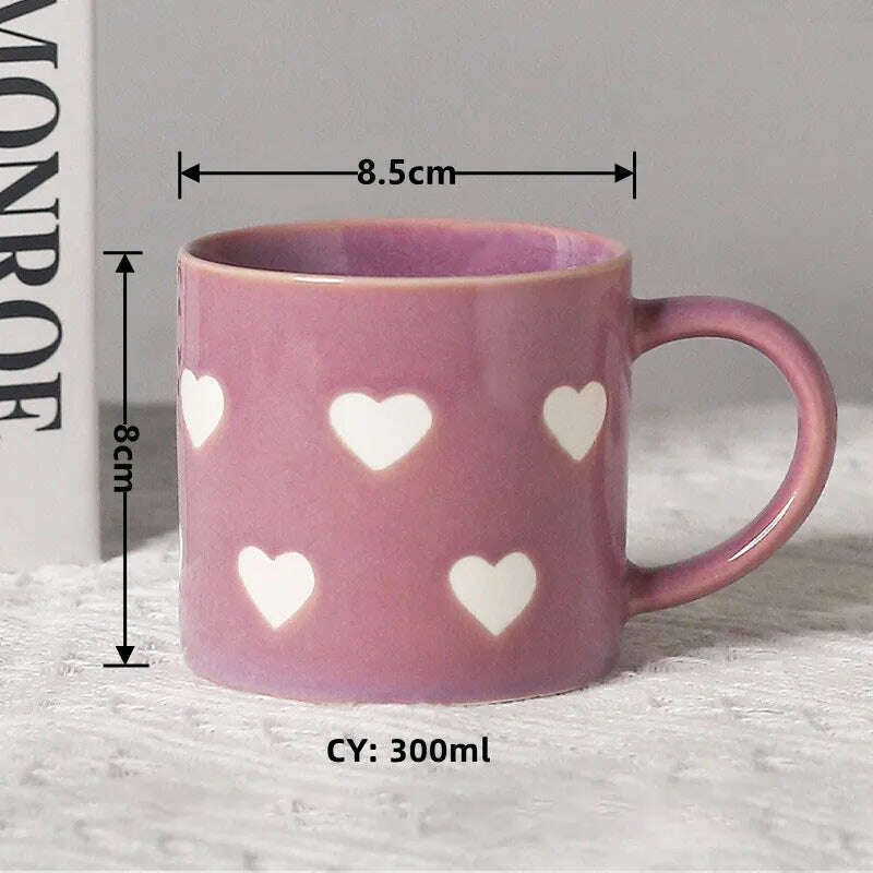 KIMLUD, Romantic Gifts Christmas Mug Korea Ins Mug Coffee Tea Cup Creative Heart Cup Ceramic Mug Milk Coffee Cups Gift Christmas Present, a mug 5 / CHINA / 251-361ml, KIMLUD APPAREL - Womens Clothes