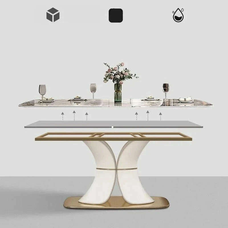 KIMLUD, Round Kitchen Dining Tables Conference Side Restaurant Living Room Dining Tables Mobiles Mesa De Cozinha Minimalist Furniture, KIMLUD Women's Clothes