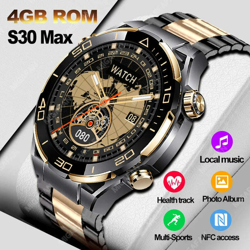 KIMLUD, S30 Max Smart Watch 4GB ROM Photo Album Music Gesture Control NFC Compass Heart Rate for Huawei Watches Ultimate Smartwatch Men, KIMLUD Womens Clothes