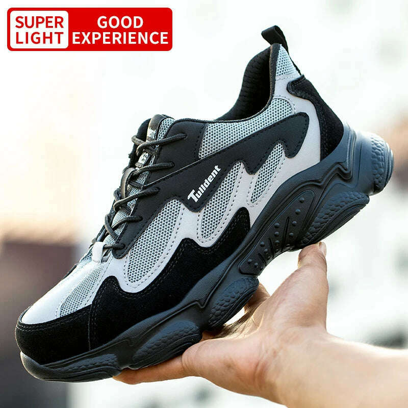 Safety Work Shoes Men Anti-Smashing Indestructible Steel Toe Cap Puncture-Proof shoes Lightweight Male Sofe Women Cosy Sneakers - KIMLUD