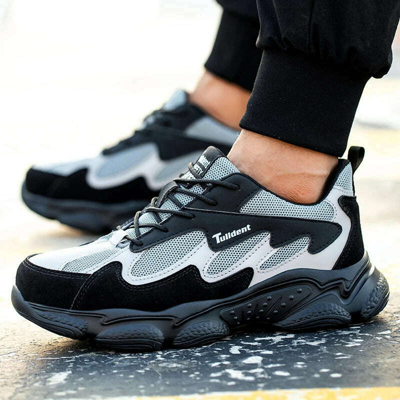 Safety Work Shoes Men Anti-Smashing Indestructible Steel Toe Cap Puncture-Proof shoes Lightweight Male Sofe Women Cosy Sneakers - KIMLUD