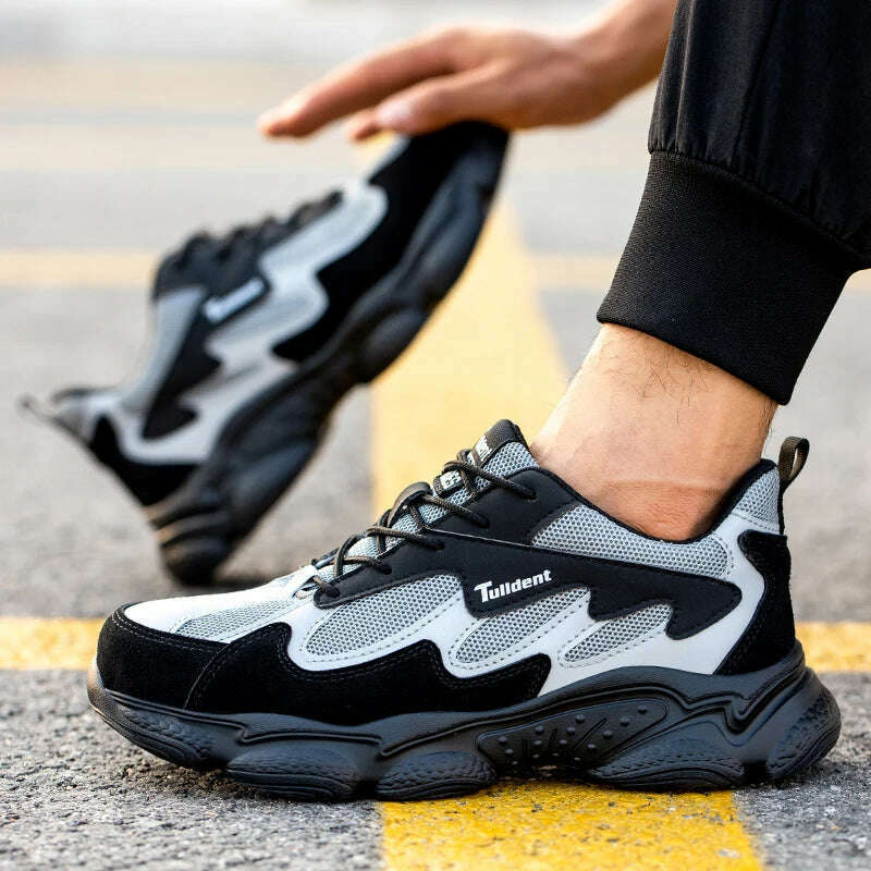 Safety Work Shoes Men Anti-Smashing Indestructible Steel Toe Cap Puncture-Proof shoes Lightweight Male Sofe Women Cosy Sneakers - KIMLUD