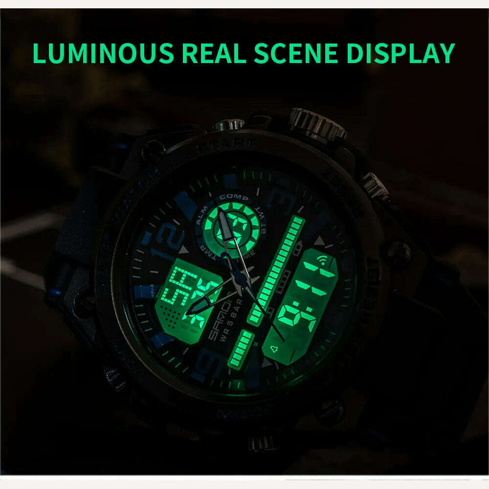 KIMLUD, SANDA 2023 Top Brand Men's Watches 5ATM Waterproof Sport Military Wristwatch Quartz Watch for Men Clock Relogio Masculino 6024, KIMLUD Womens Clothes