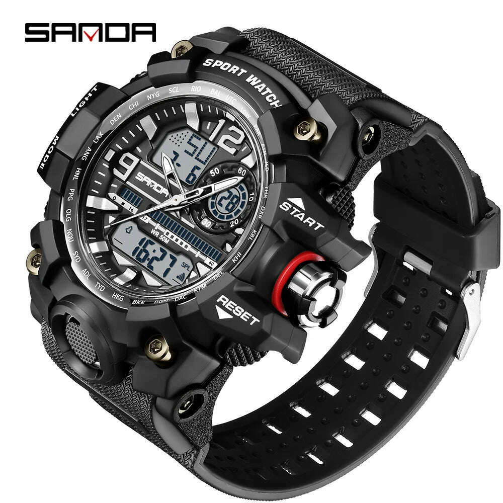 SANDA Brand G- Style Military Watch Men Digital Shock Sports Watches For Man Waterproof Electronic Wristwatch Mens 2024 Relogios - KIMLUD