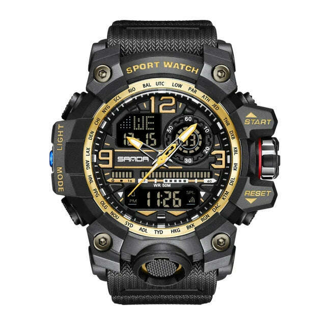 SANDA Brand G- Style Military Watch Men Digital Shock Sports Watches For Man Waterproof Electronic Wristwatch Mens 2024 Relogios - KIMLUD
