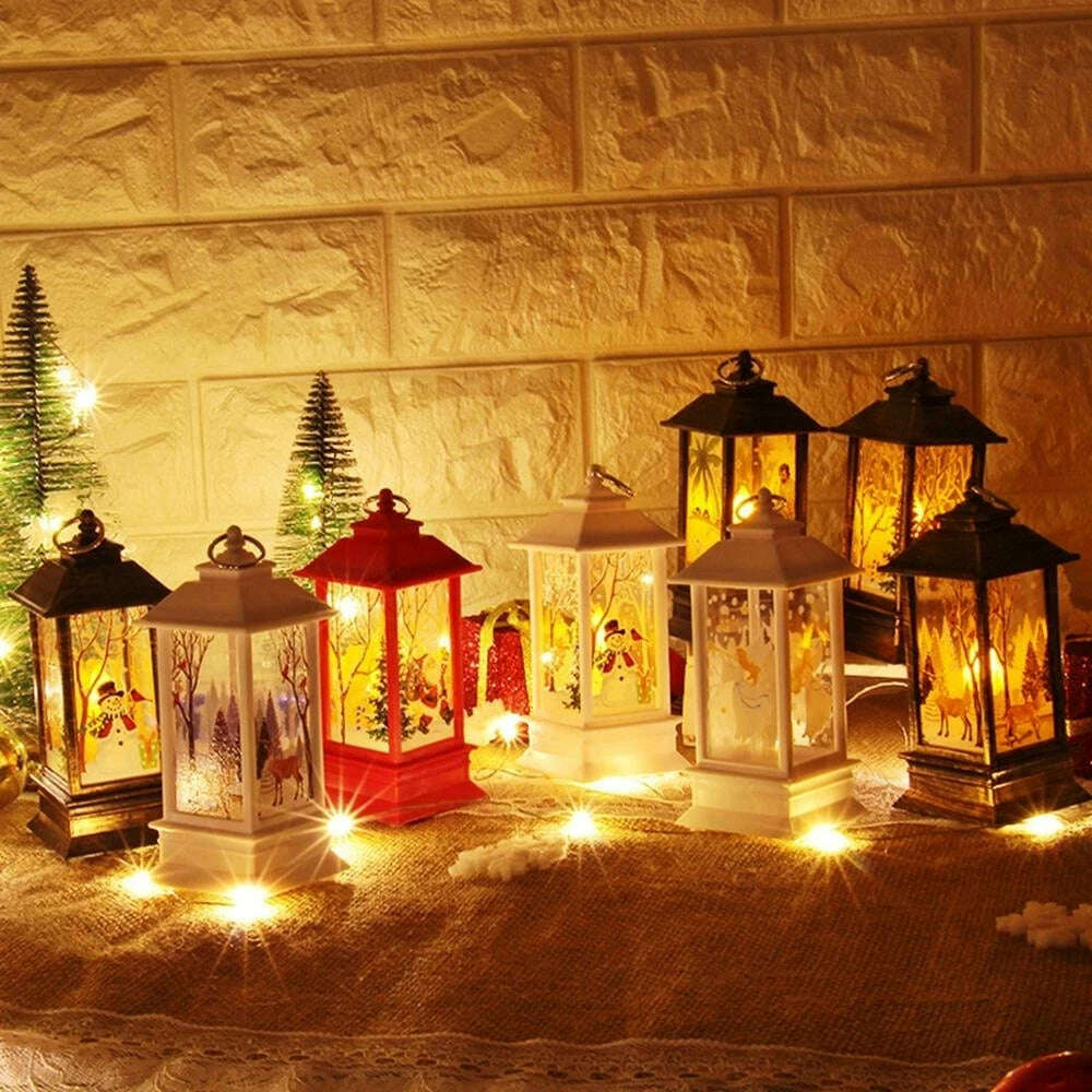 KIMLUD, Santa Claus Snowman Lantern Light Merry Christmas Decoration For Home Christmas Tree Ornament Xmas Gifts Navidad 2023 New Year, KIMLUD Womens Clothes