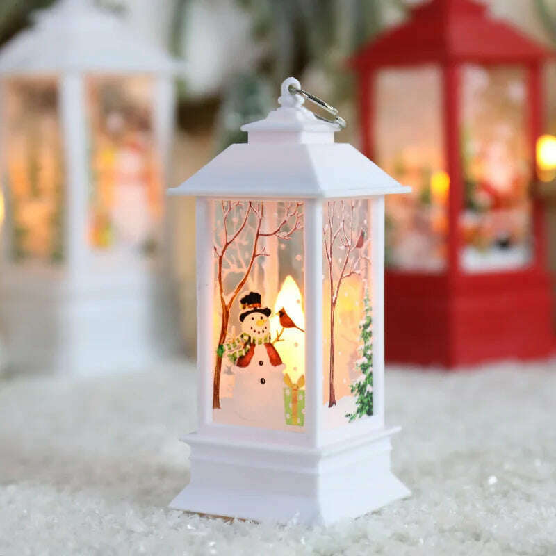 KIMLUD, Santa Claus Snowman Lantern Light Merry Christmas Decoration For Home Christmas Tree Ornament Xmas Gifts Navidad 2023 New Year, KIMLUD Womens Clothes