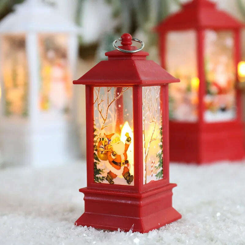 KIMLUD, Santa Claus Snowman Lantern Light Merry Christmas Decoration For Home Christmas Tree Ornament Xmas Gifts Navidad 2023 New Year, KIMLUD Women's Clothes