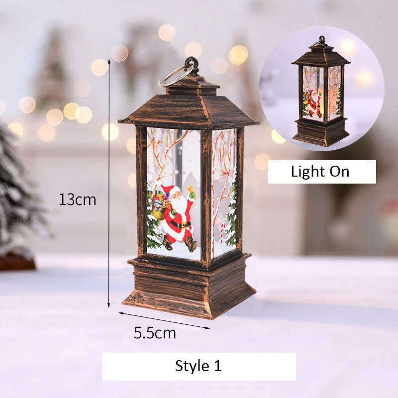 KIMLUD, Santa Claus Snowman Lantern Light Merry Christmas Decoration For Home Christmas Tree Ornament Xmas Gifts Navidad 2023 New Year, A, KIMLUD Womens Clothes