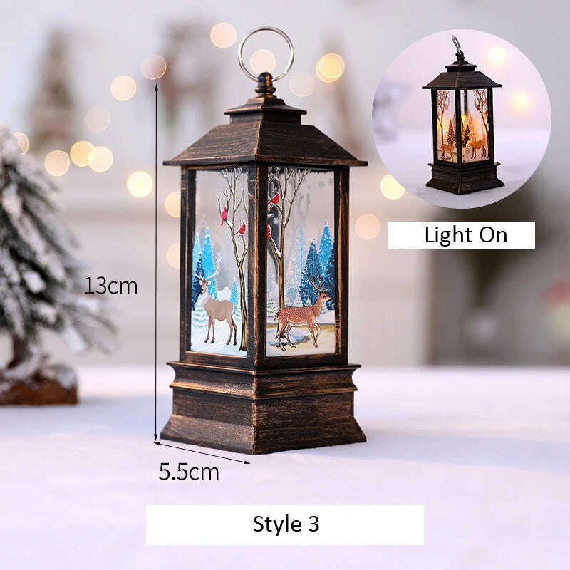 KIMLUD, Santa Claus Snowman Lantern Light Merry Christmas Decoration For Home Christmas Tree Ornament Xmas Gifts Navidad 2023 New Year, C, KIMLUD Womens Clothes