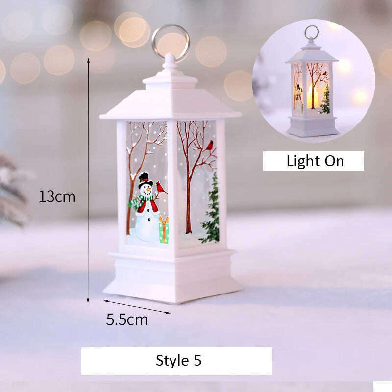 KIMLUD, Santa Claus Snowman Lantern Light Merry Christmas Decoration For Home Christmas Tree Ornament Xmas Gifts Navidad 2023 New Year, E, KIMLUD Women's Clothes