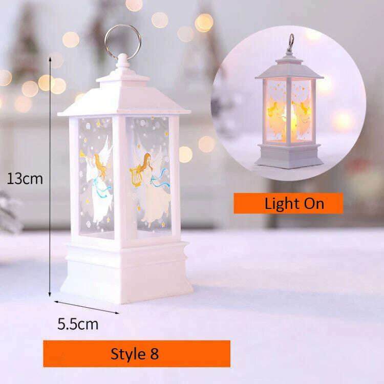 KIMLUD, Santa Claus Snowman Lantern Light Merry Christmas Decoration For Home Christmas Tree Ornament Xmas Gifts Navidad 2023 New Year, G, KIMLUD Womens Clothes