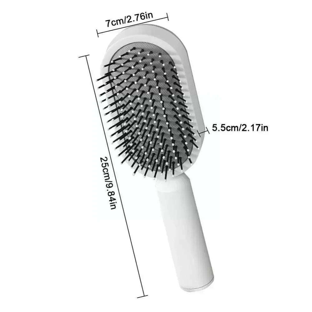 KIMLUD, Self Cleaning Hair Brush 3D Air Cushion Massage Comb Airbag Massage Brush One-key Cleaning Detangling Hair Brush Styling Tools, KIMLUD Womens Clothes