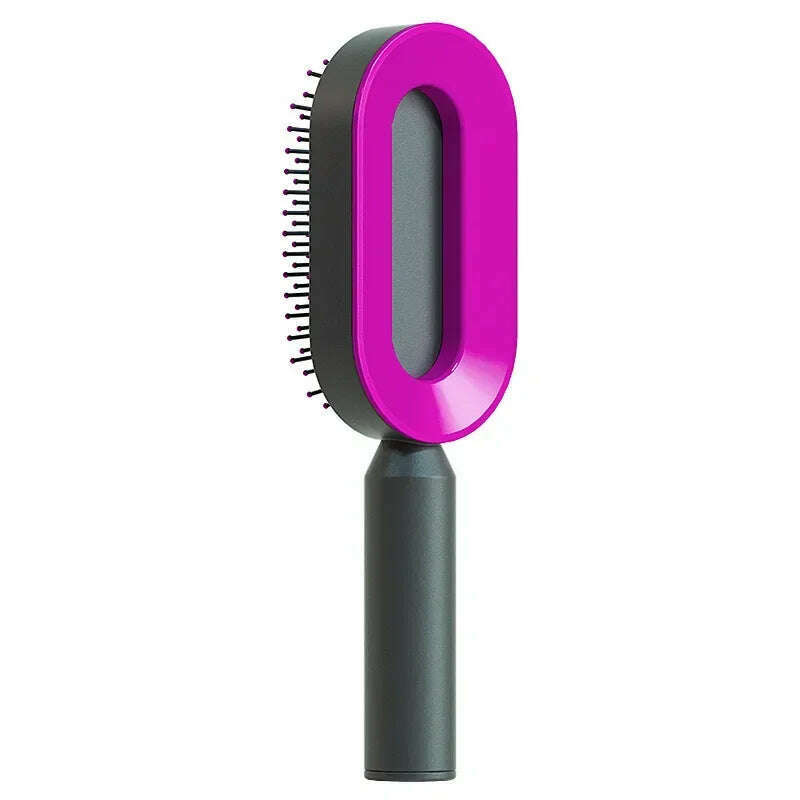 KIMLUD, Self Cleaning Hair Brush 3D Air Cushion Massage Comb Airbag Massage Brush One-key Cleaning Detangling Hair Brush Styling Tools, KIMLUD Womens Clothes