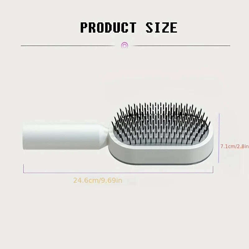 KIMLUD, Self Cleaning Hair Brush, 3D Air Cushion Massager Brush Airbag Massage Comb Brush, Shaping Comb Self Cleaning Hair Brush, KIMLUD Womens Clothes