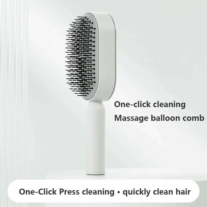 KIMLUD, Self Cleaning Hair Brush for Women One-key Cleaning Air Cushion Scalp Massage Brush Anti-Static Hairbrush Hair Styling Tools, 04, KIMLUD Womens Clothes
