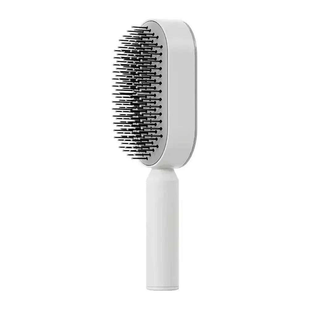 KIMLUD, Self Cleaning Hair Brush for Women One-key Cleaning Hair Loss Massage Scalp Comb Anti-Static Hairbrush Dropshipping R0V9, KIMLUD Womens Clothes