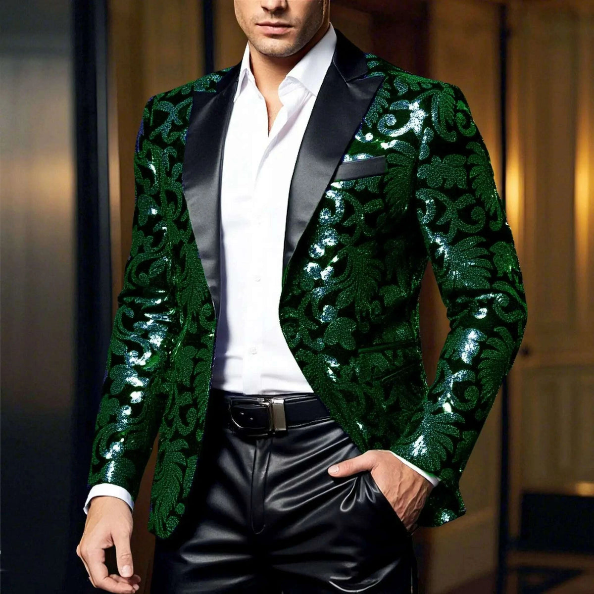 Sequin Blazer - Sequin Embellished - Polyester - Multicolor | KIMLUD