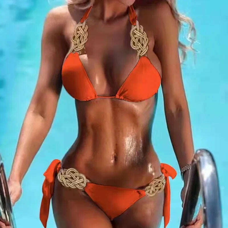 Sexy Bikinis 2024 Women's Swimwear Push Up Female Swimsuit Swimming Bathing Suits Girls Brazilian Bikini Set Beachwear Bather - KIMLUD