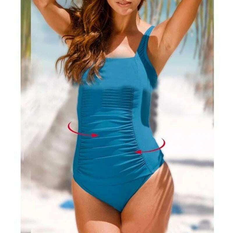 KIMLUD, Sexy Dot One-Piece Large Swimsuits Closed Plus Size Swimwear For Pool Beach Body Bathing Suit Women Summer Female Swimming Suit, BCD19941D / XXXL, KIMLUD Womens Clothes